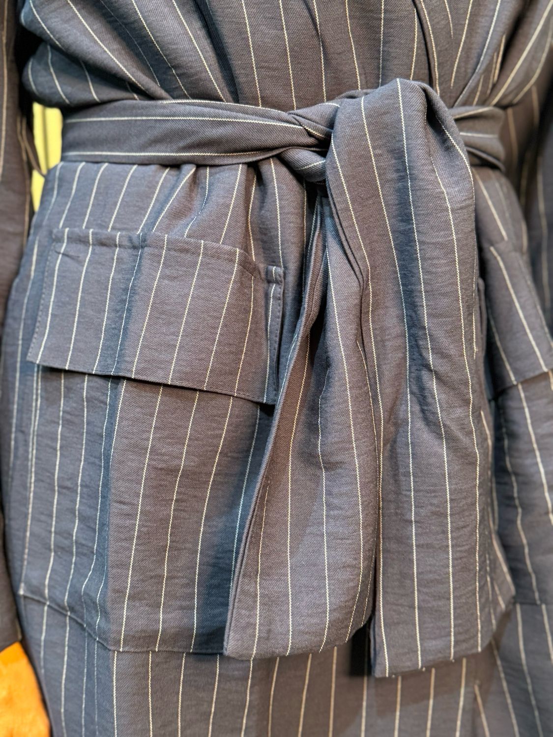 Double Breasted Pinstripe Trouser Suit - Navy