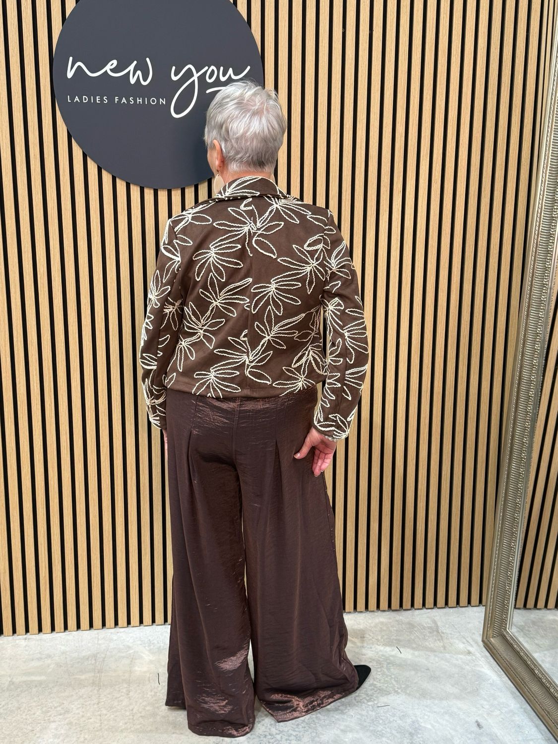 Wide Leg Pleated Trousers - Metallic Bronze