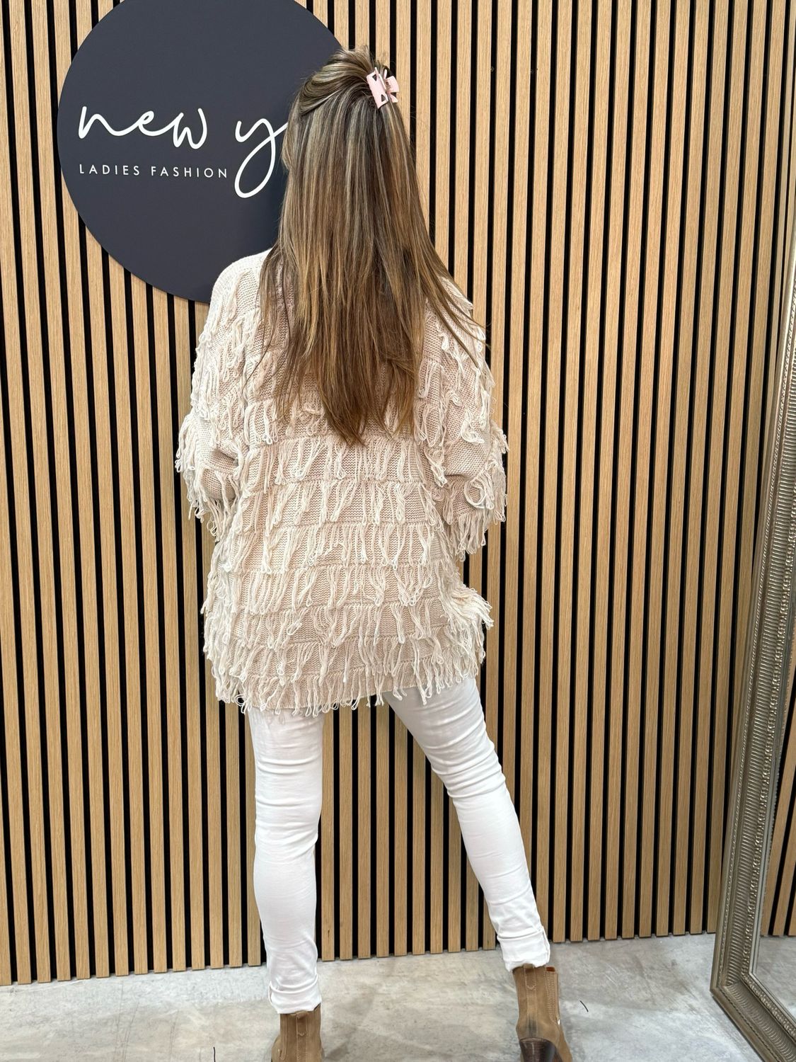 Tassel Knitted Cardigan - Cream