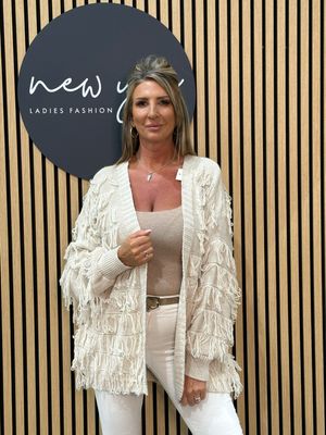 Tassel Knitted Cardigan - Cream