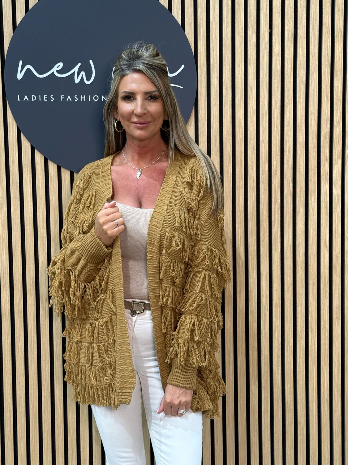 Tassel Knitted Cardigan - Camel