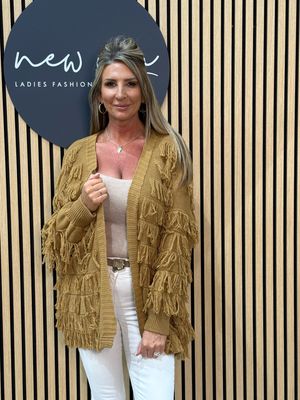 Tassel Knitted Cardigan - Camel