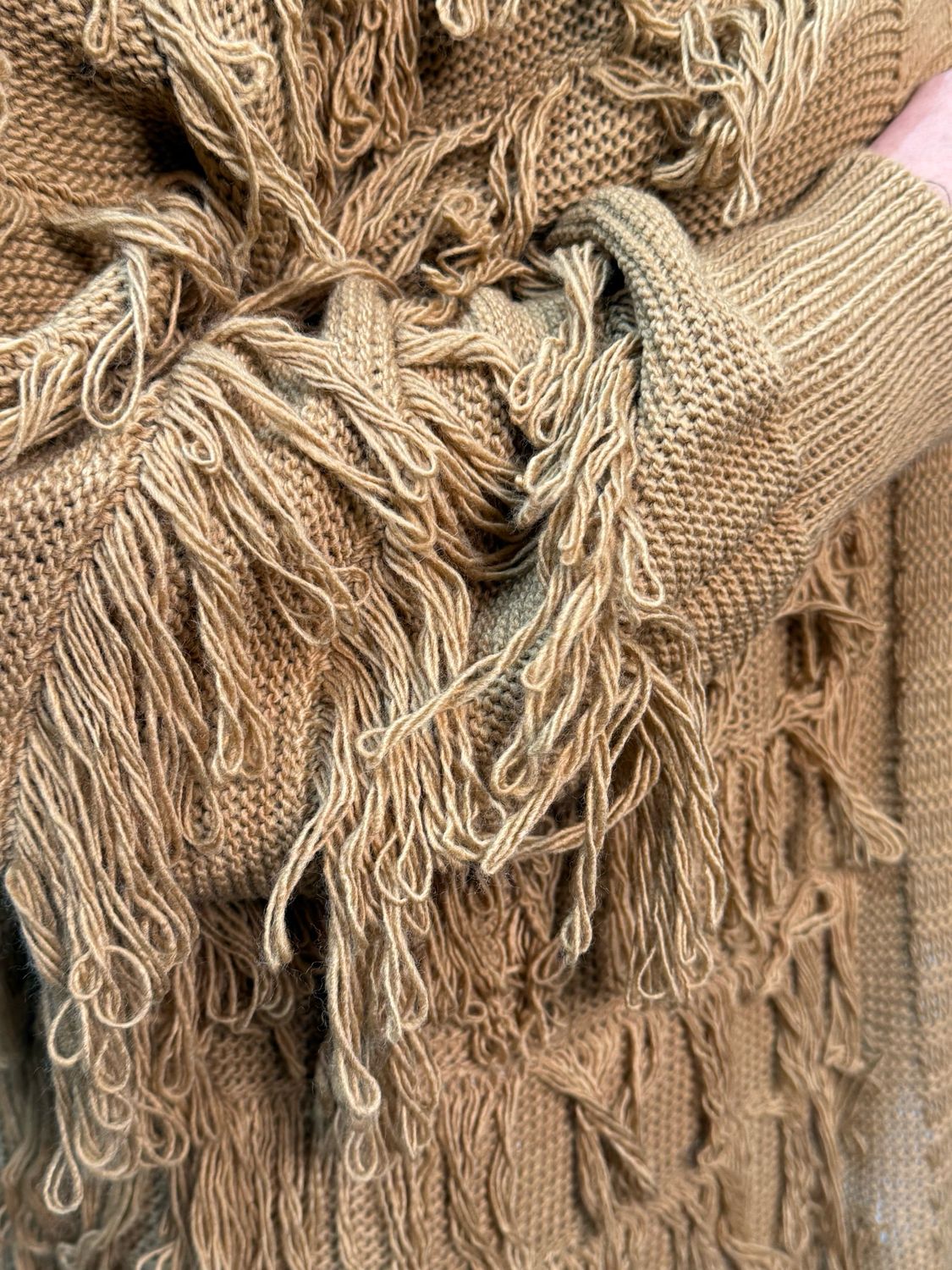 Tassel Knitted Cardigan - Camel