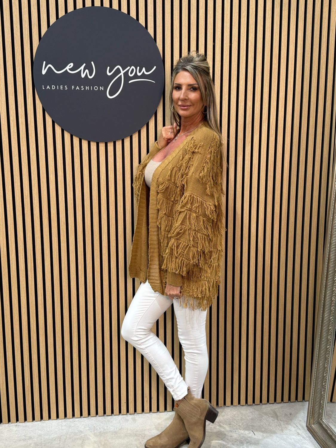 Tassel Knitted Cardigan - Camel