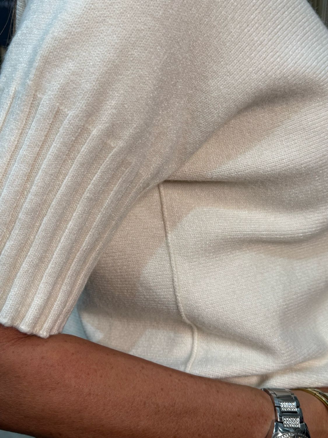 Short Sleeve Knit Top - Cream