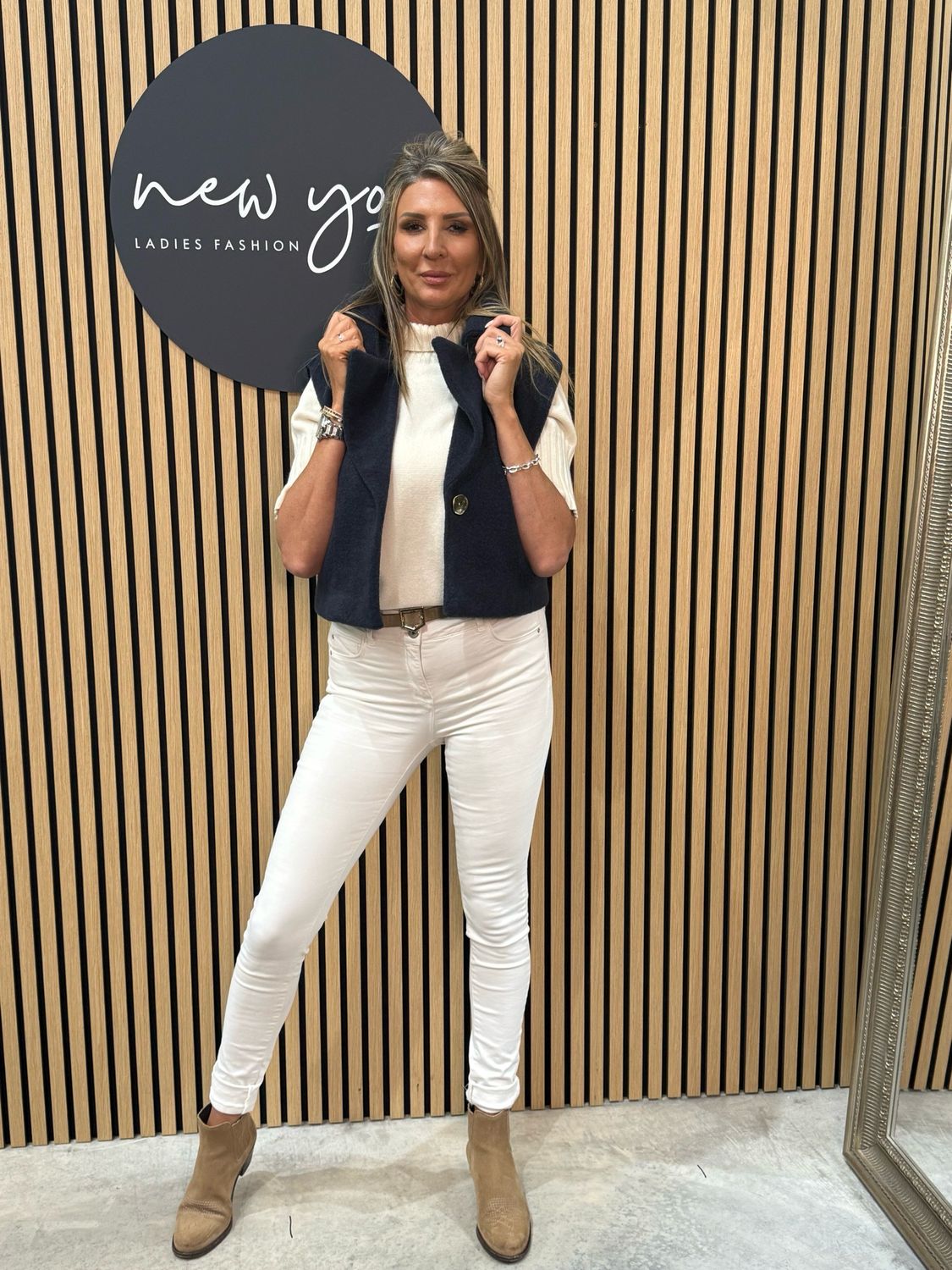 Soft Textured Gilet - Navy