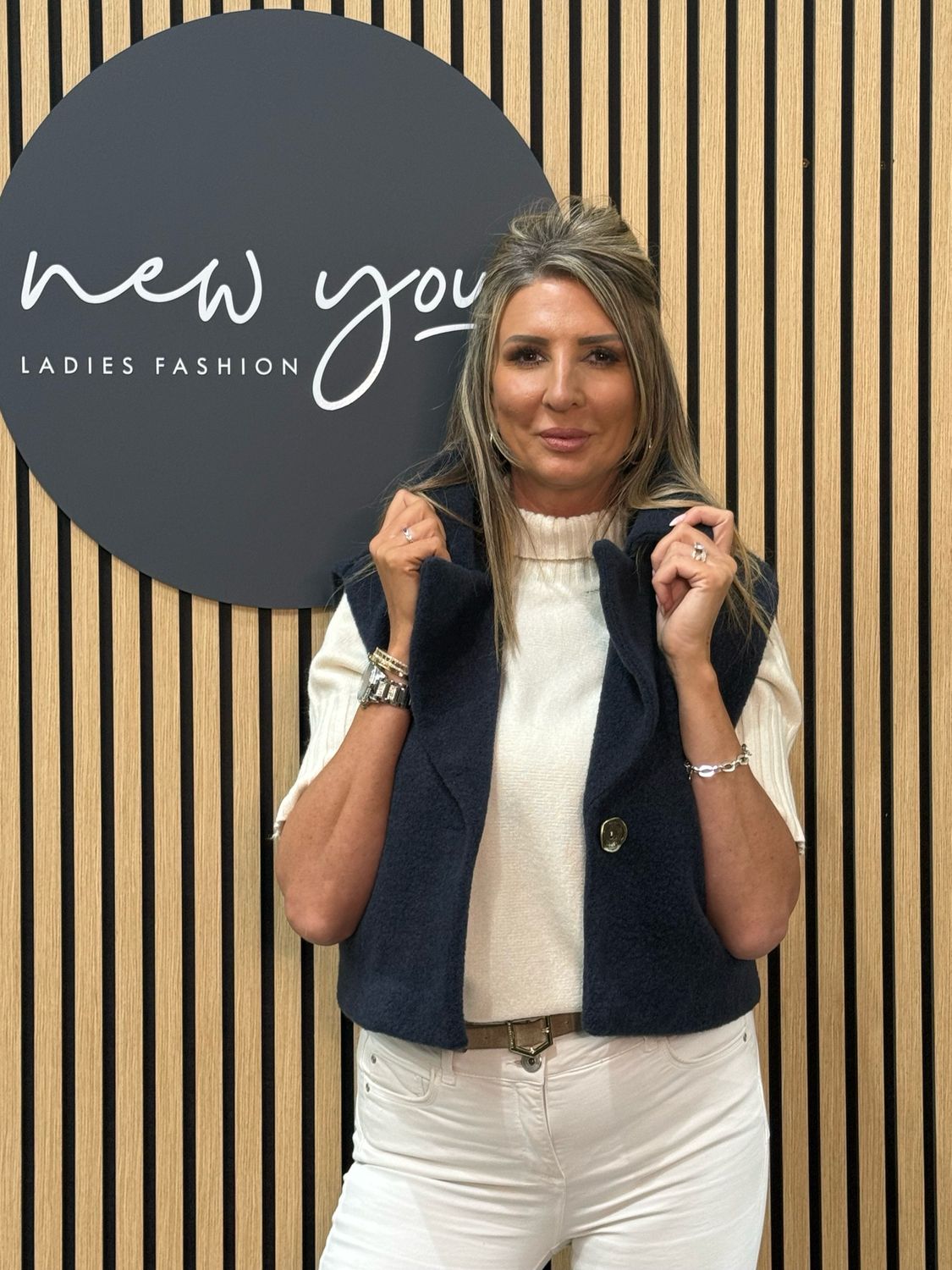 Soft Textured Gilet - Navy
