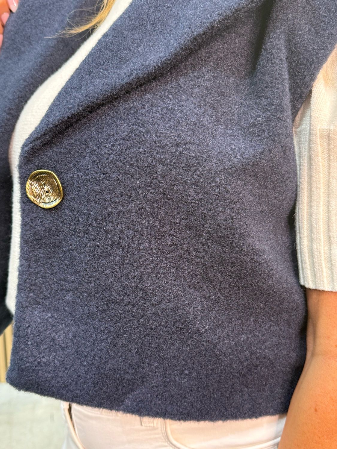 Soft Textured Gilet - Navy