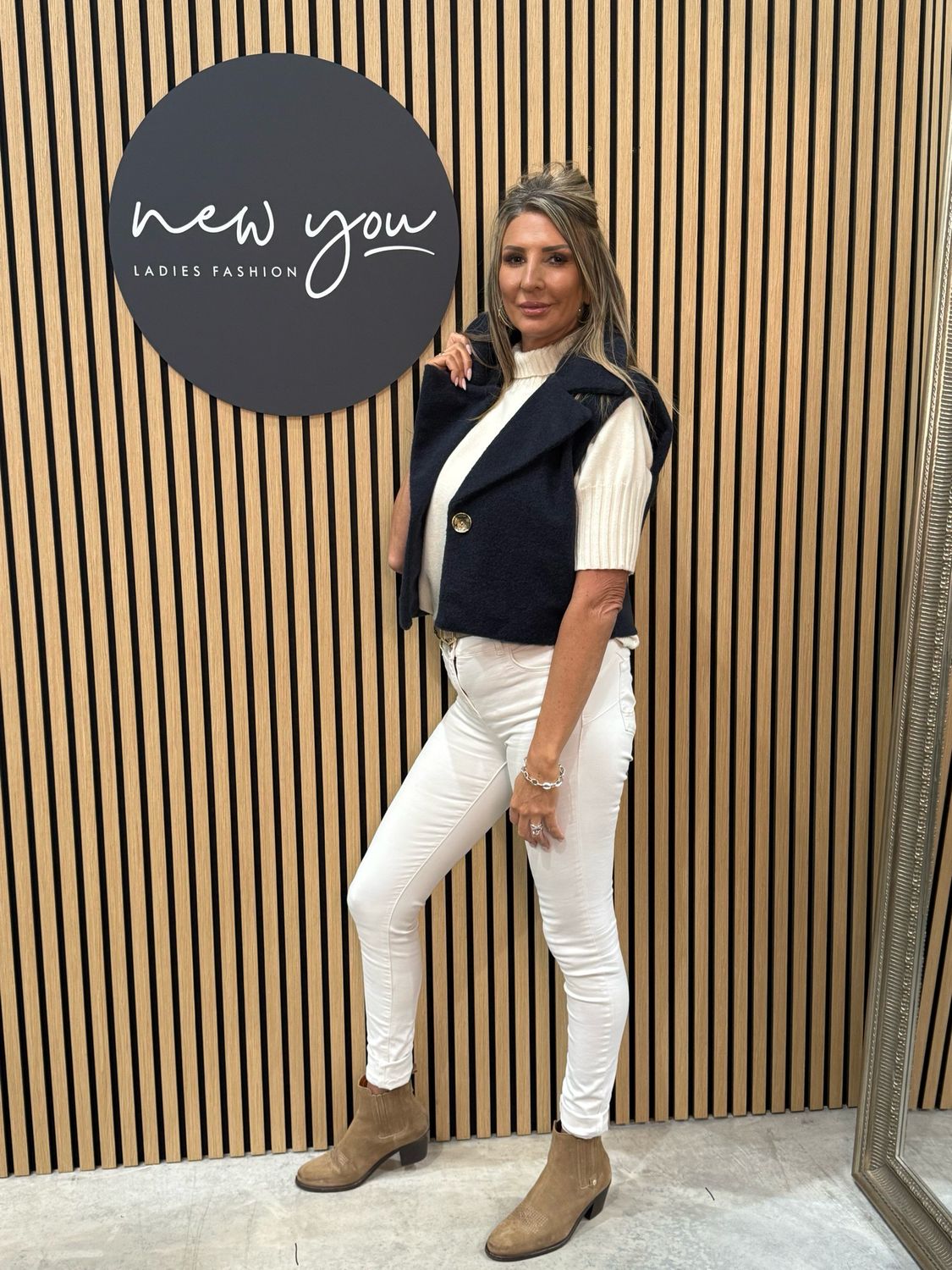 Soft Textured Gilet - Navy