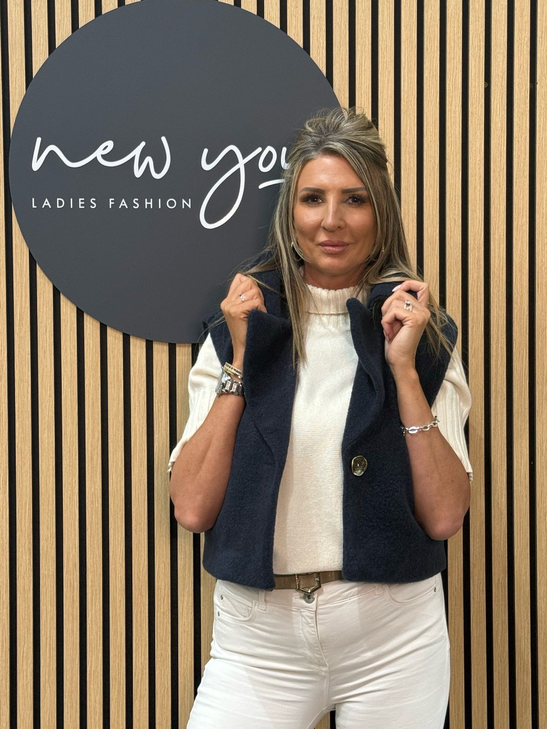 Soft Textured Gilet - Navy