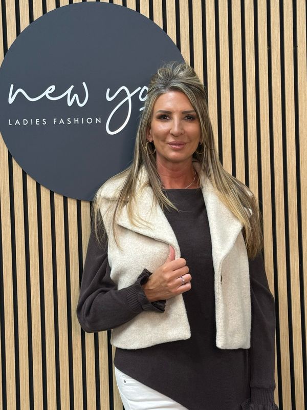 Soft Textured Gilet - Cream