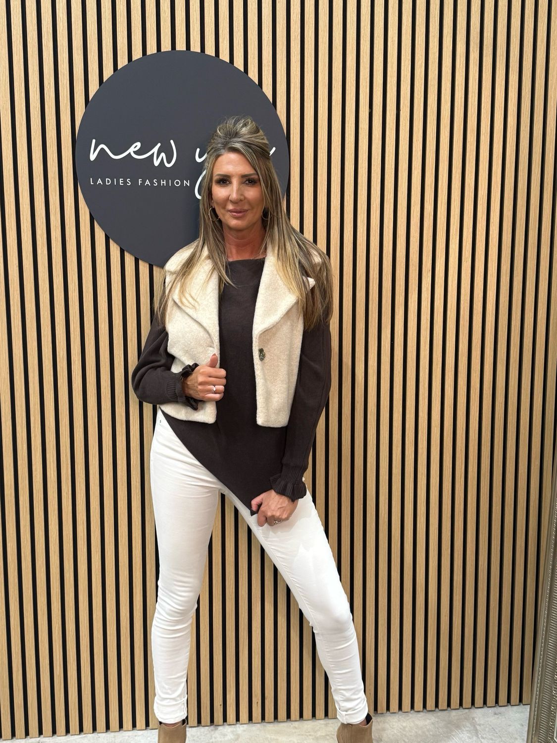 Soft Textured Gilet - Cream