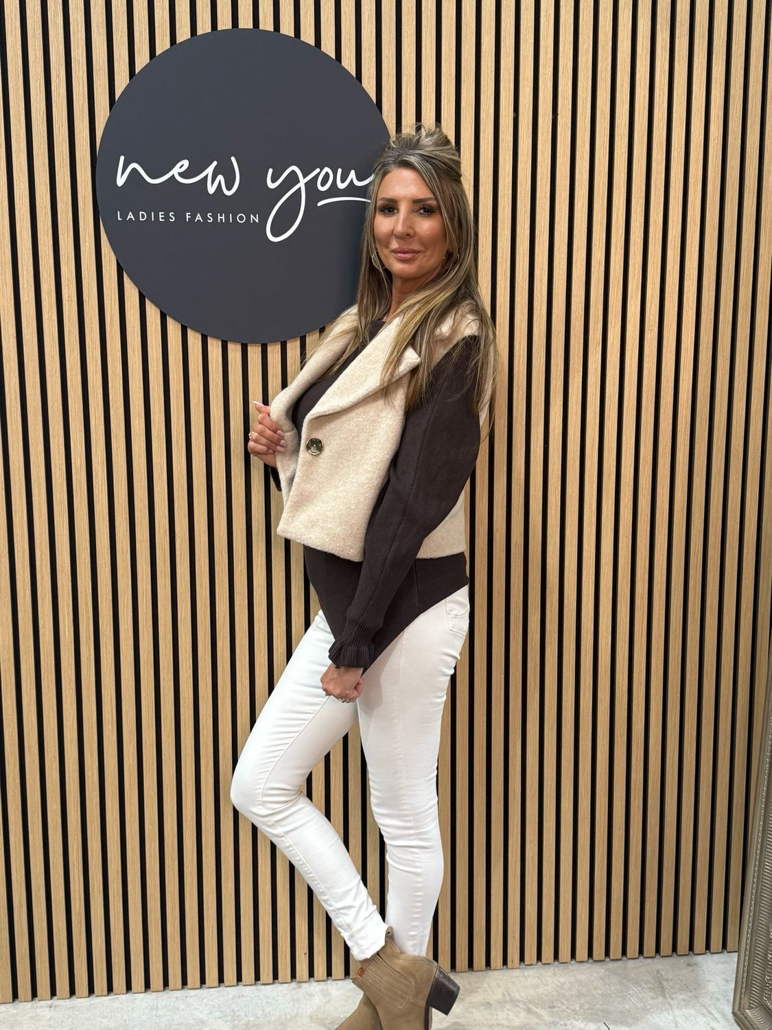 Soft Textured Gilet - Cream