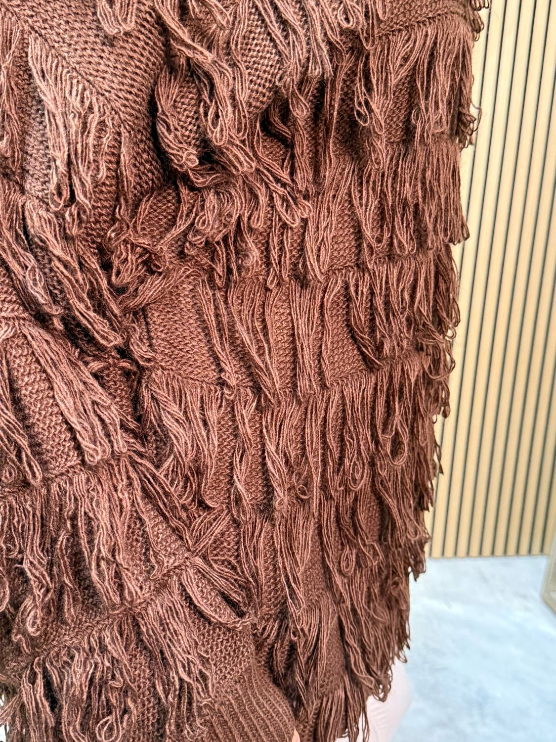 Tassel Knit Jumper Brown