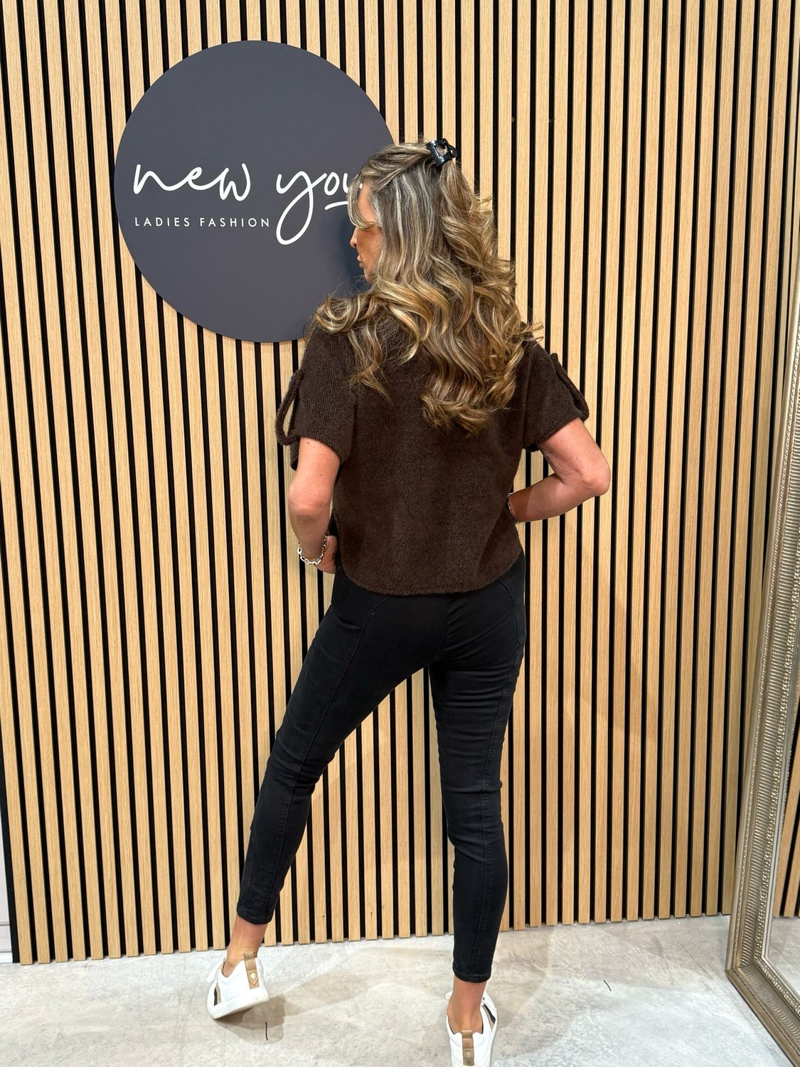 Mila - Button Knit Jacket - Chocolate Brown