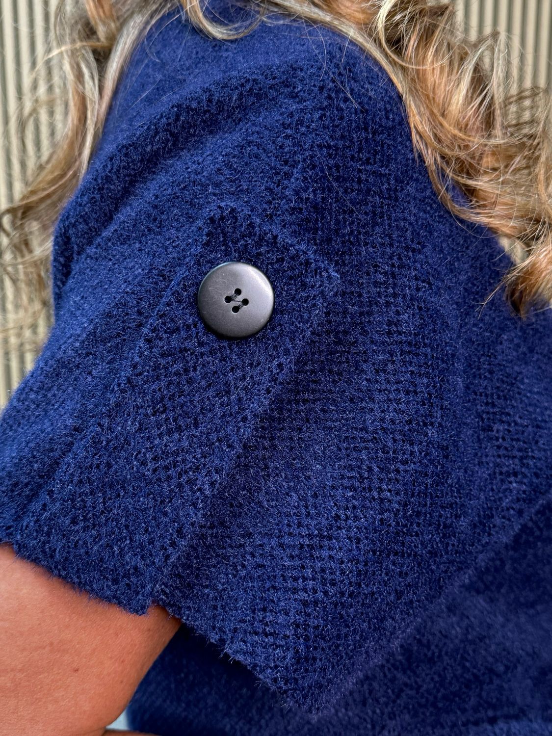 Mila - Button Knit Jacket - Navy