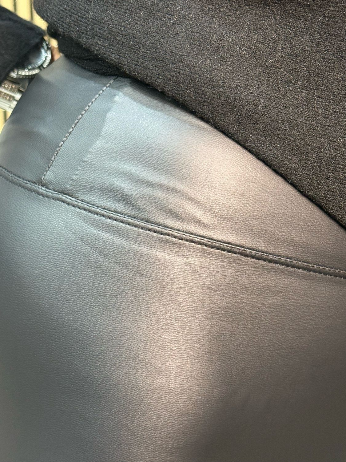 Leather Look Leggings - Black