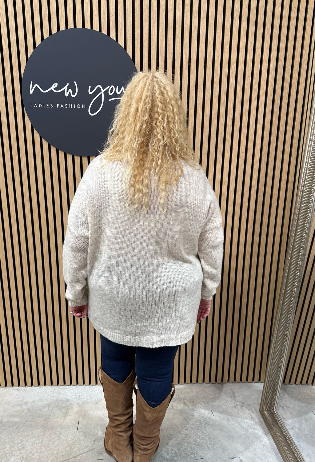 Amora - Heart Knit Jumper - Cream