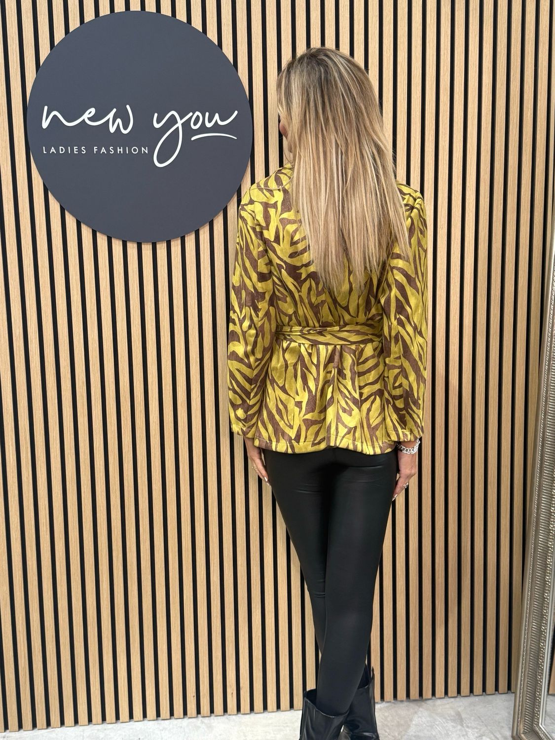 Animal Print Belted Jacket