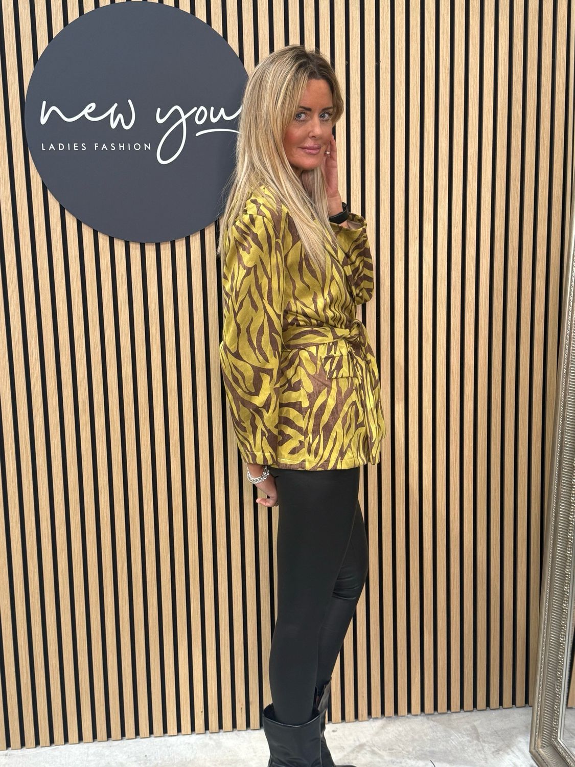 Animal Print Belted Jacket