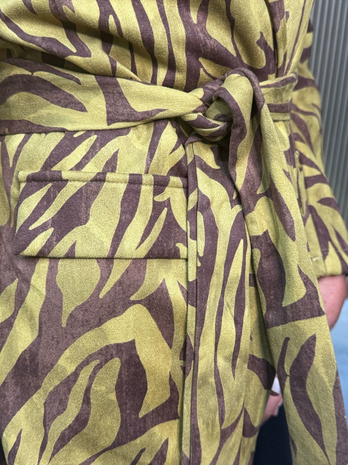 Animal Print Belted Jacket