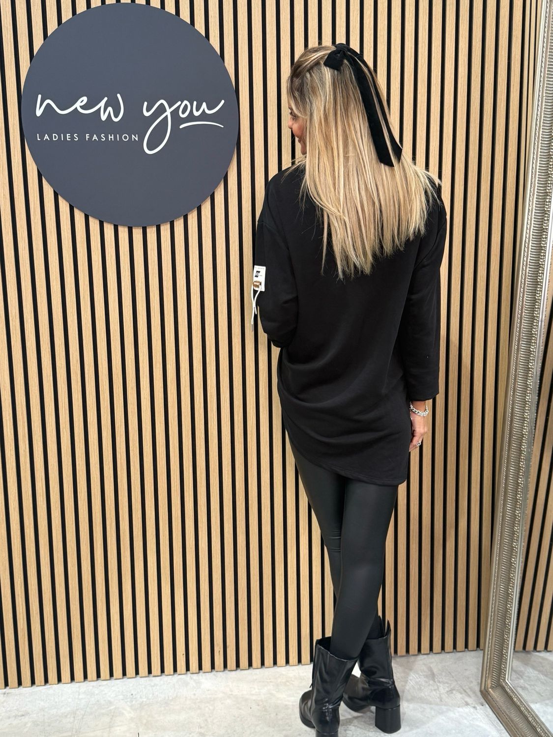 Kora - Asymmetric Hoodie - Black