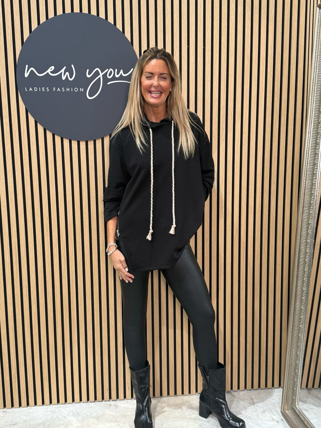 Kora - Asymmetric Hoodie - Black