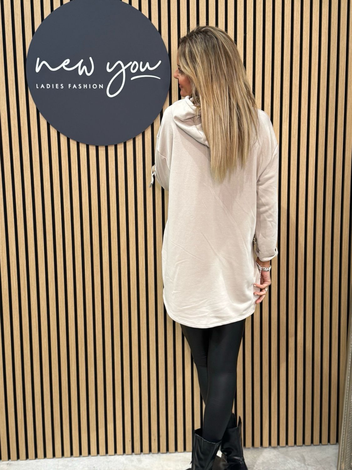 Kora - Asymmetric Hoodie - Cream