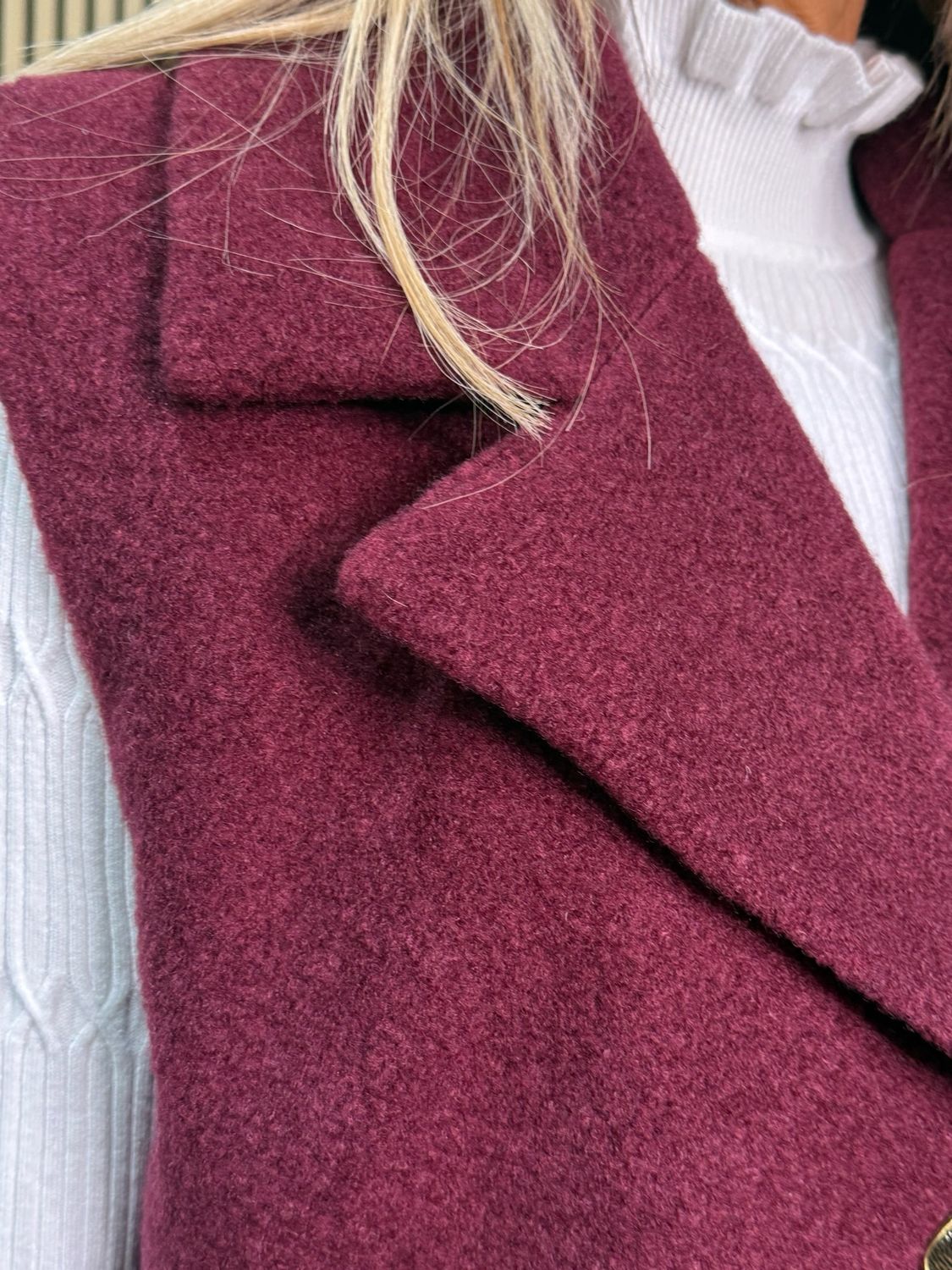 Soft Textured Gilet - Burgundy