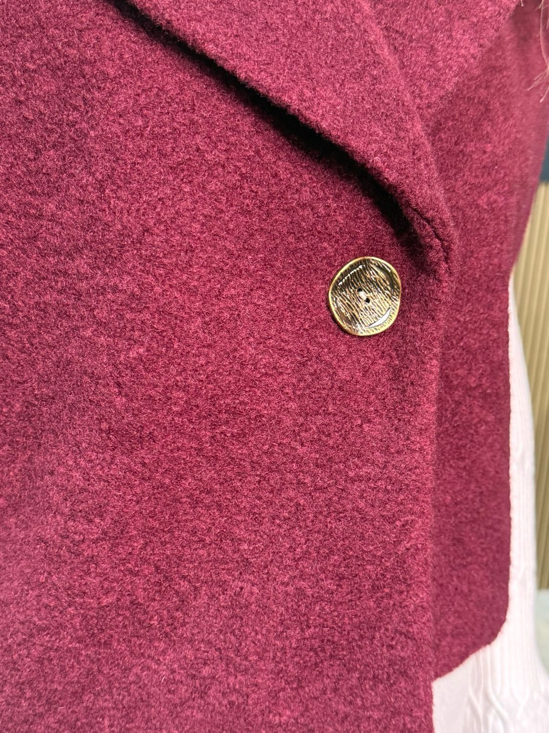 Soft Textured Gilet - Burgundy