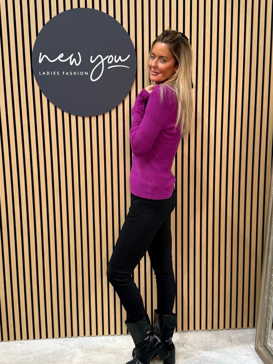 Lillibett - Textured Knit Top - Mulberry