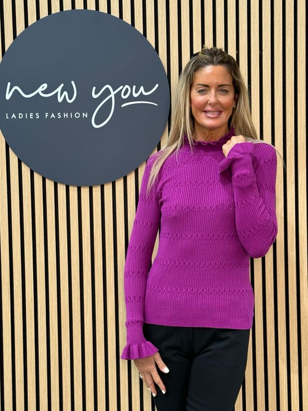 Lillibett - Textured Knit Top - Mulberry