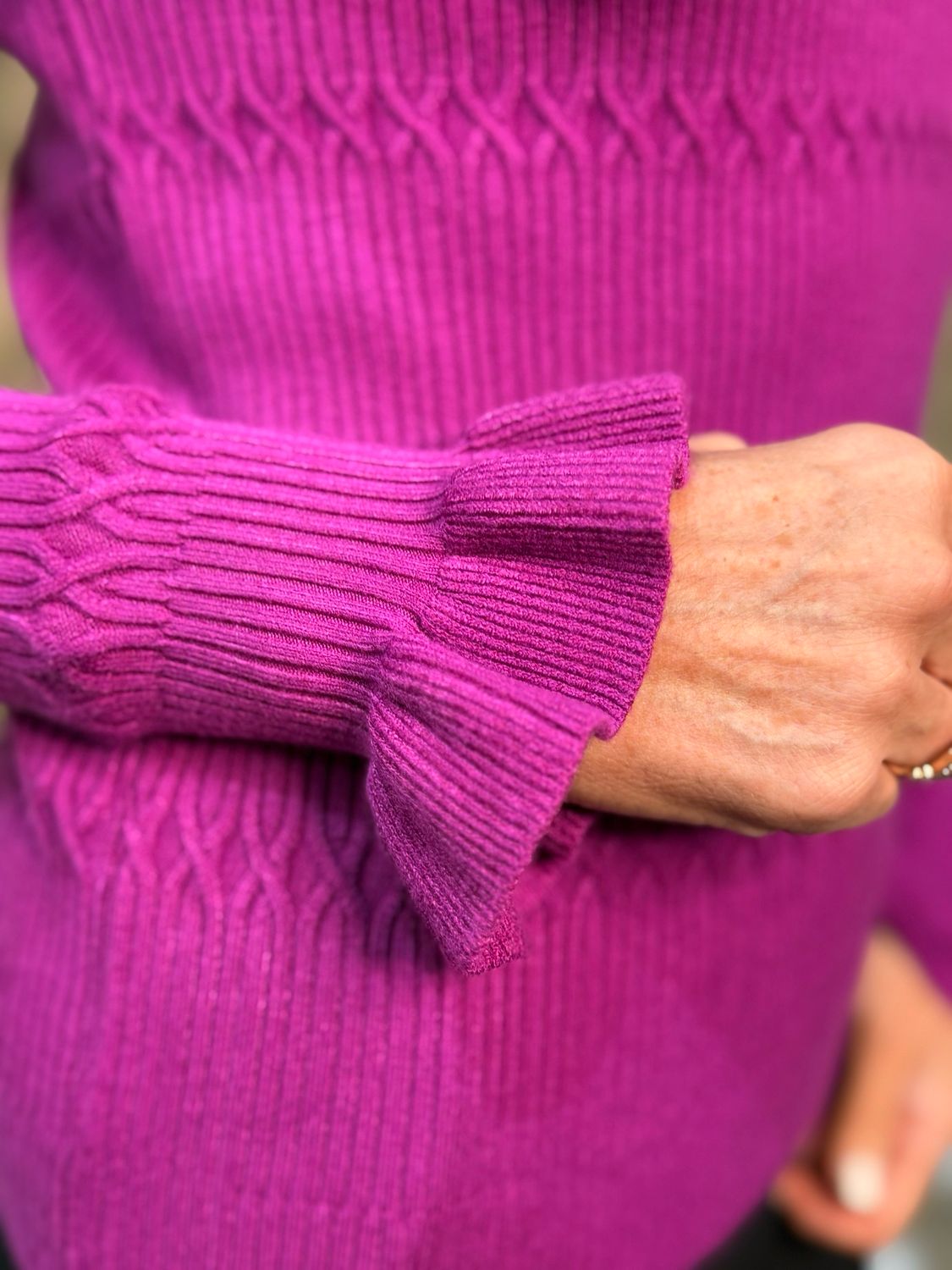Lillibett - Textured Knit Top - Mulberry