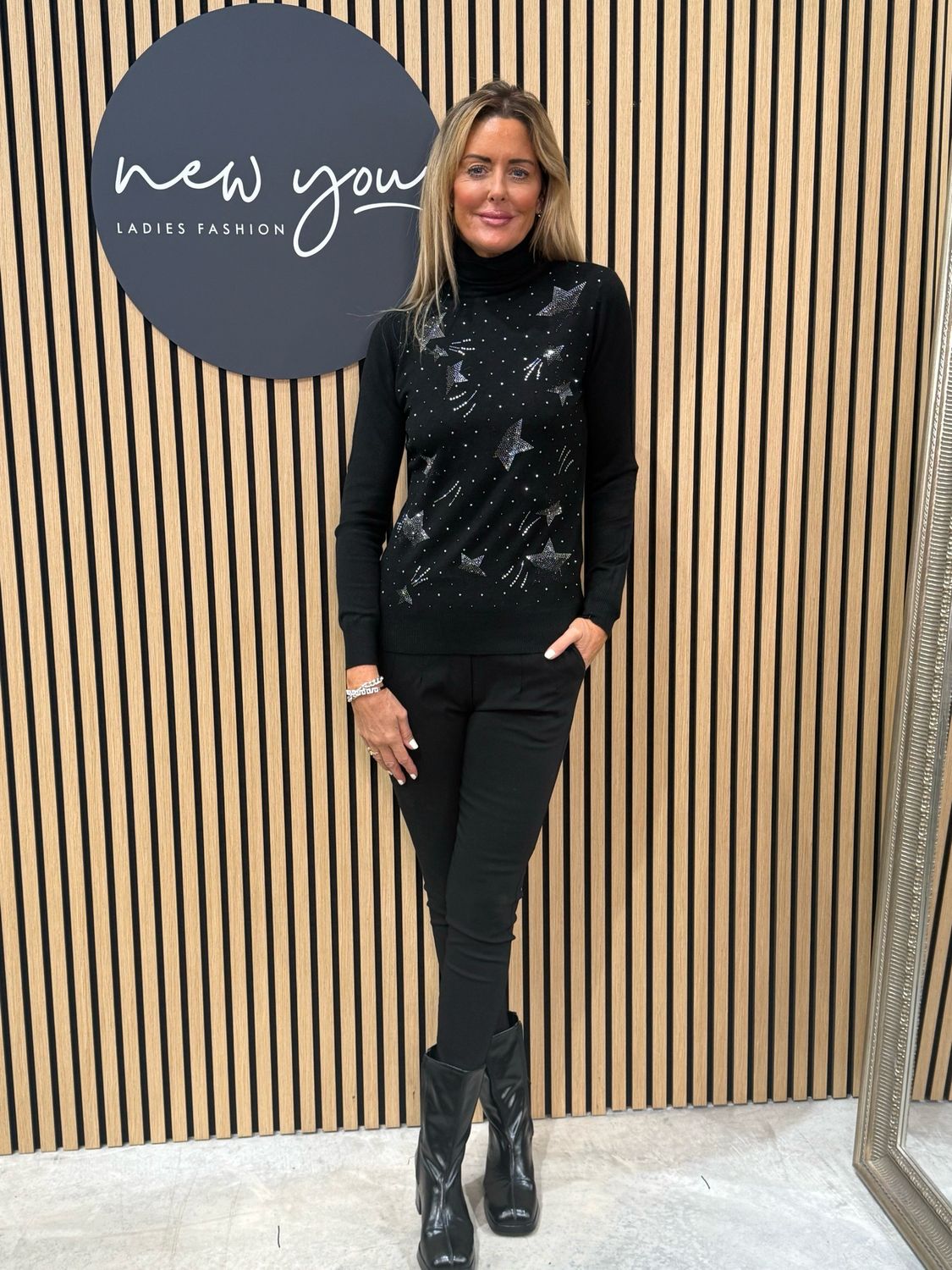 Star Polo Jumper - Black