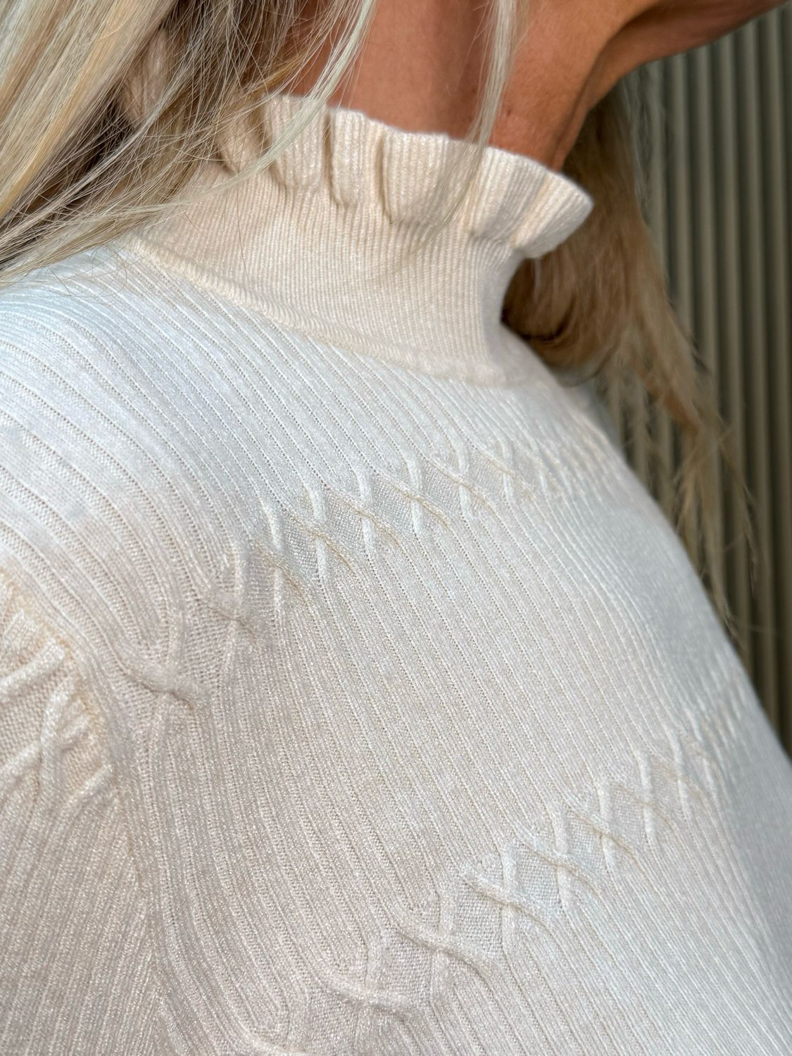 Lillibett - Textured Knit Top - Cream