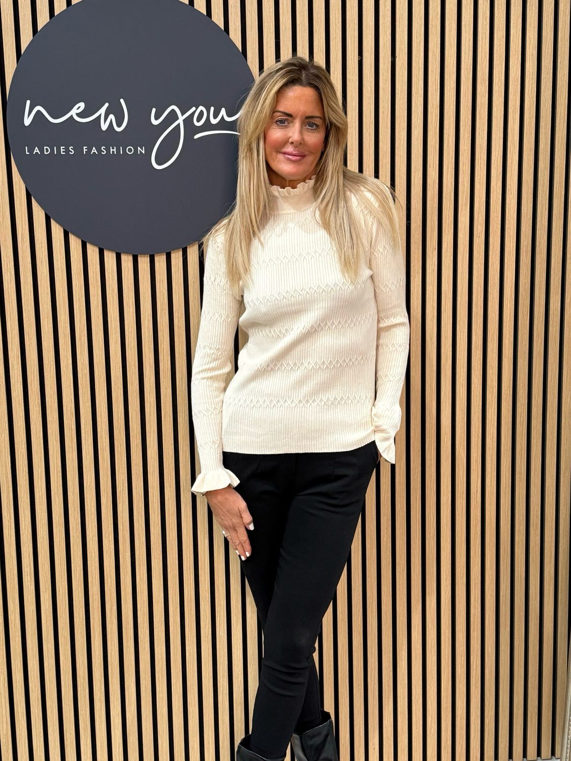 Lillibett - Textured Knit Top - Cream