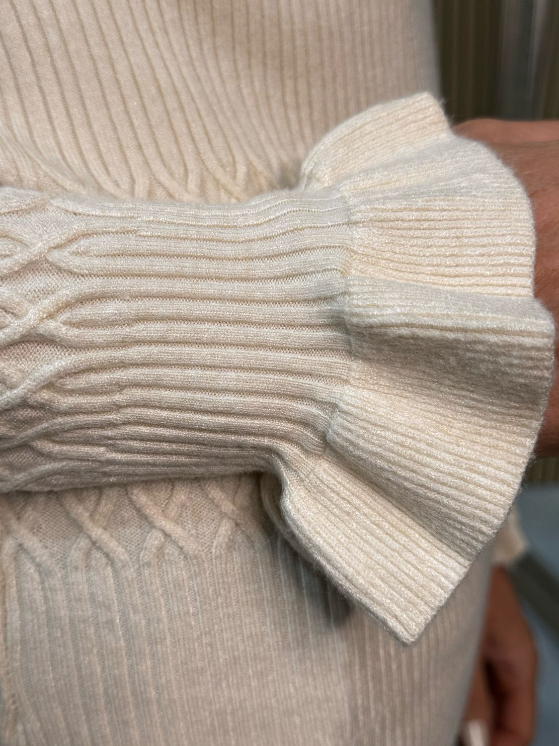 Lillibett - Textured Knit Top - Cream