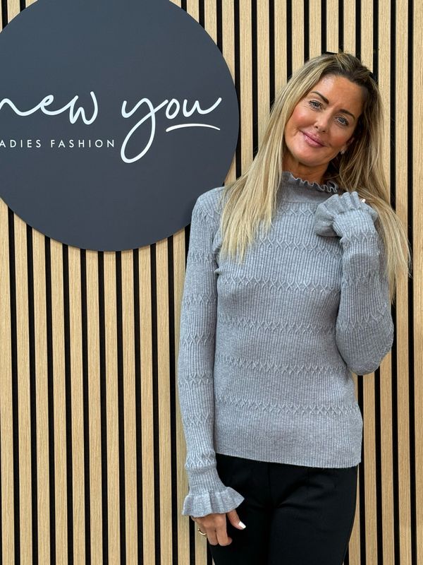 Lillibett - Textured Knit Top - Grey