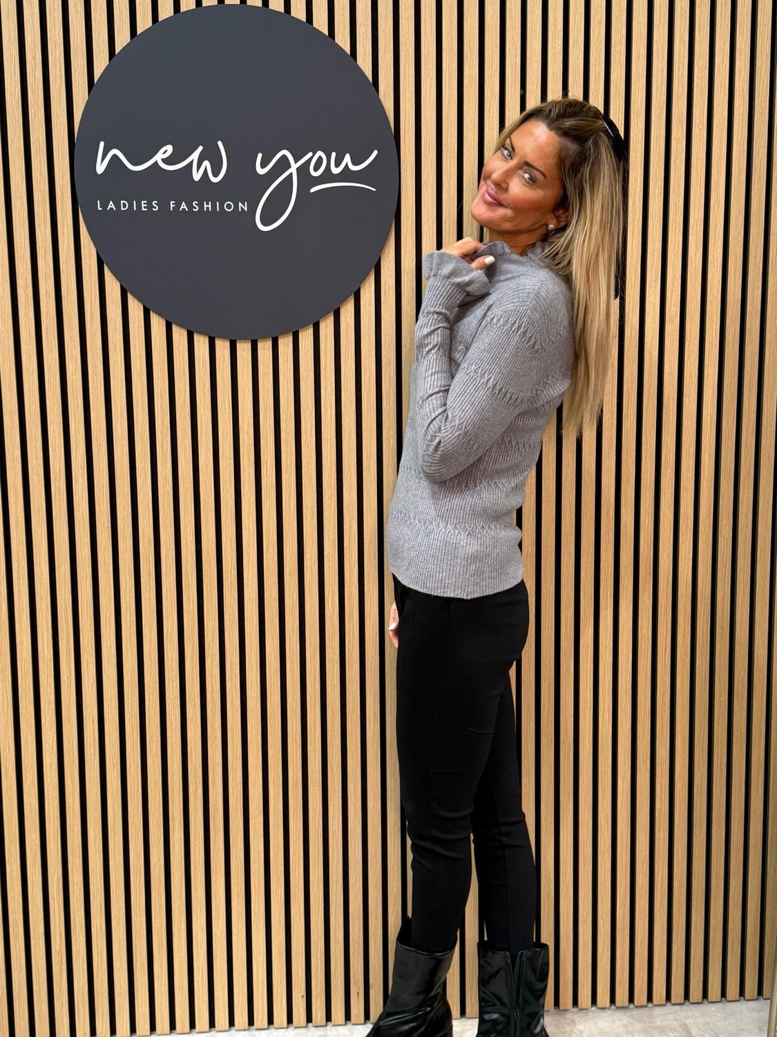 Lillibett - Textured Knit Top - Grey