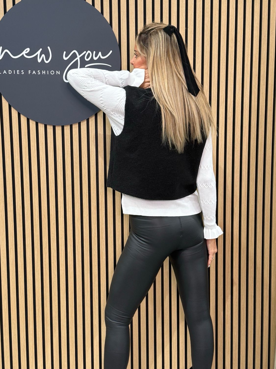 Soft Textured Gilet - Black