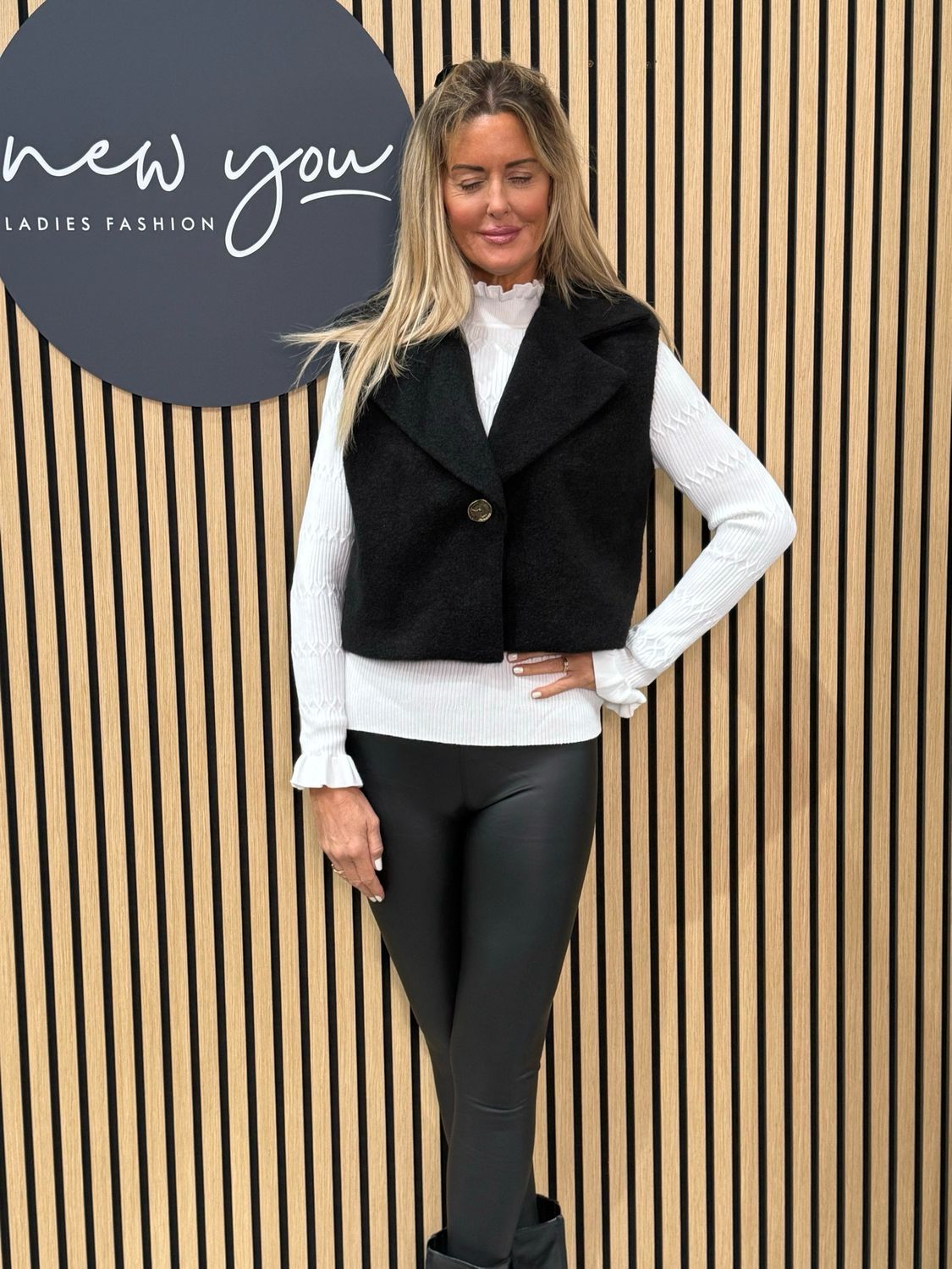 Soft Textured Gilet - Black