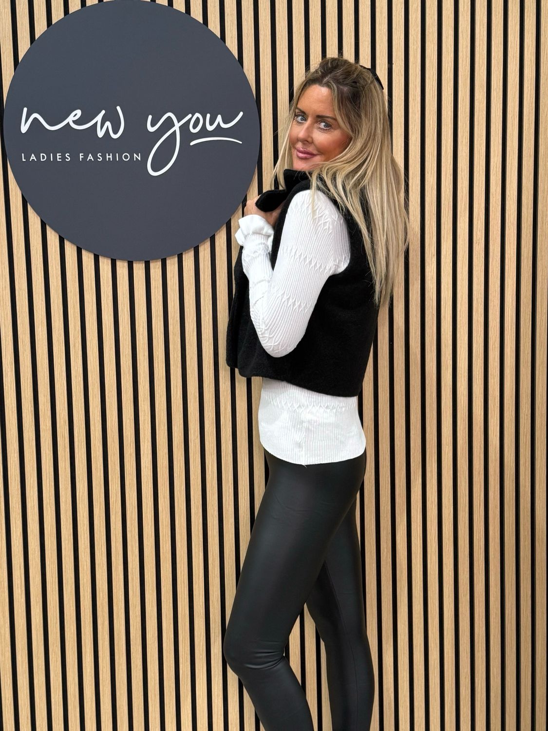 Soft Textured Gilet - Black