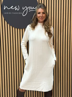 Casual Jumper Dress - Cream