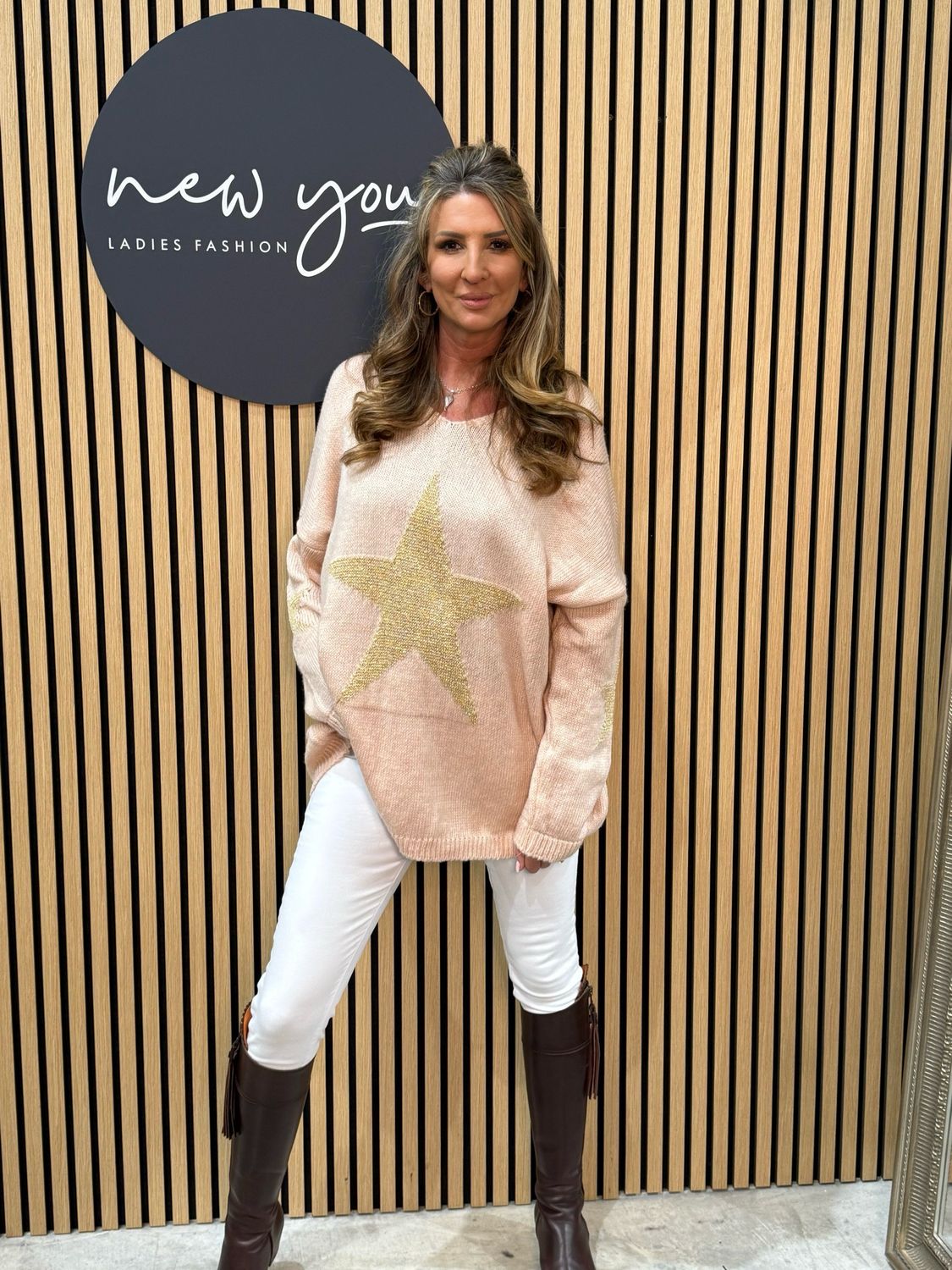 Star Knit Jumper - Pink