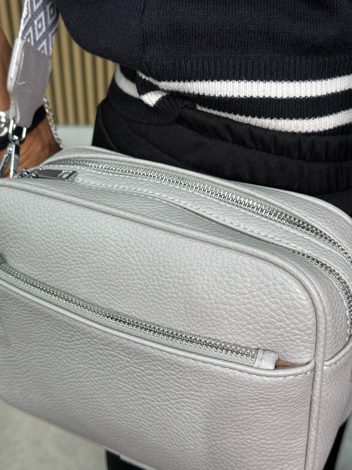 Crossbody Camera Bag - Grey