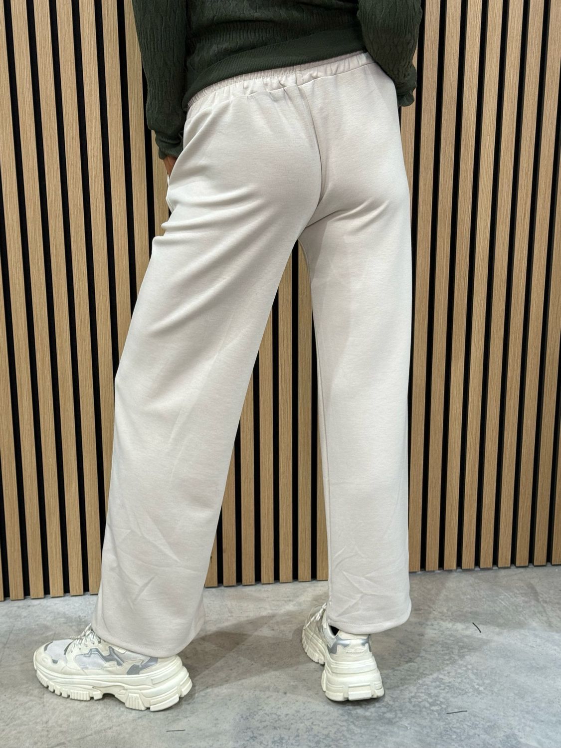 Wide Leg Joggers - Cream