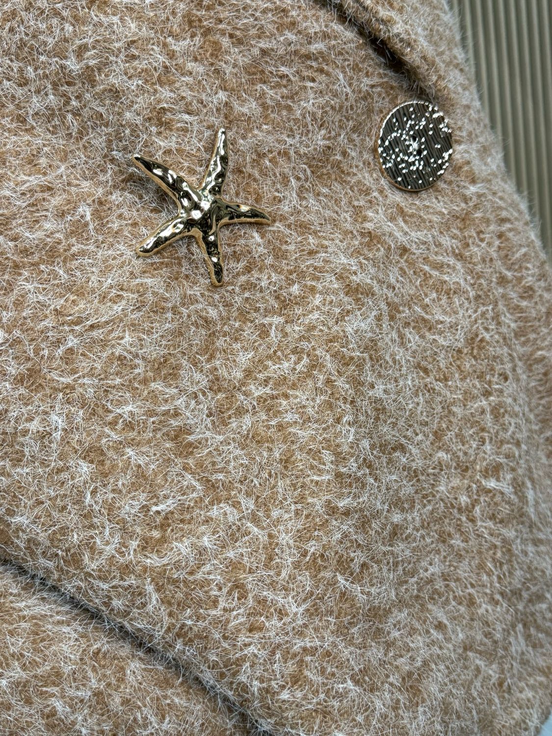 Teddy - Short Poncho - Camel