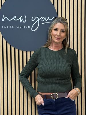 Crew Knit Cropped Jumper - Khaki