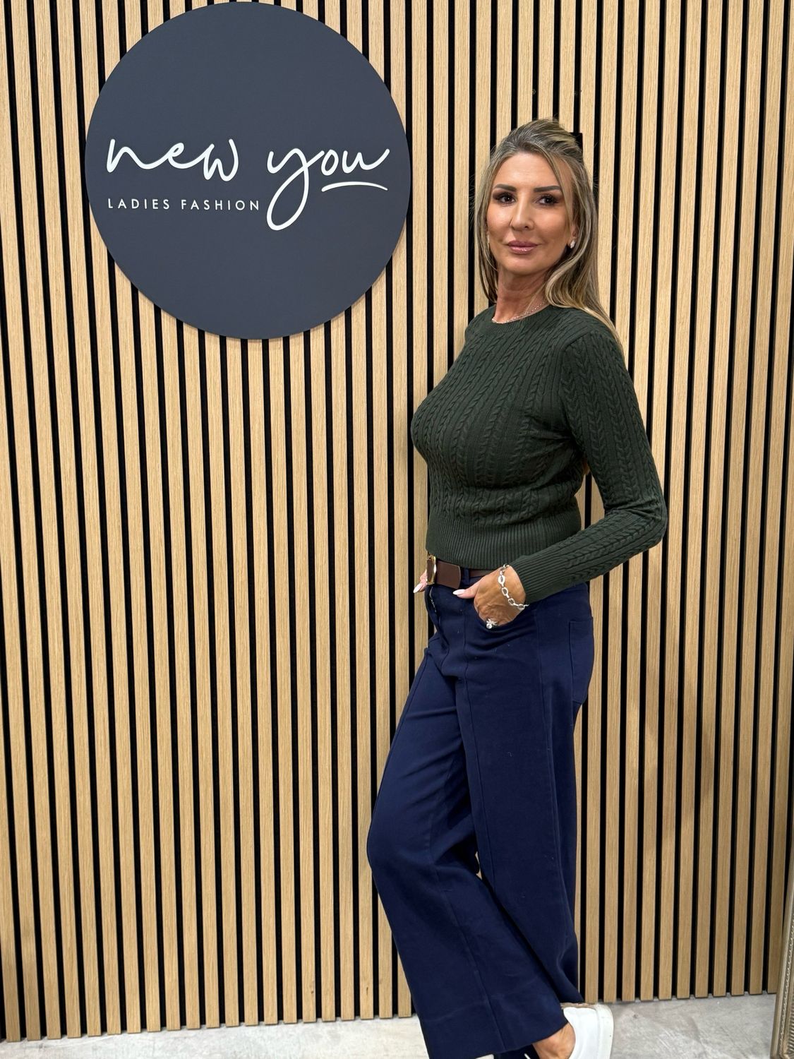 Crew Knit Cropped Jumper - Khaki