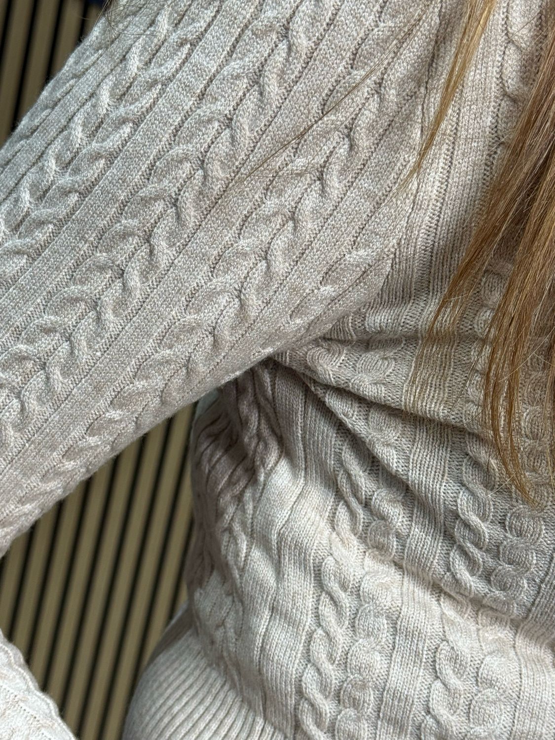 Crew Knit Cropped Jumper - Beige